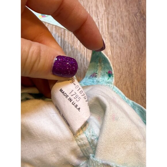 Vintage 90s OshKosh B'Gosh Floral Print Snap Vestbak Overalls USA Size 4T - Picture 8 of 9